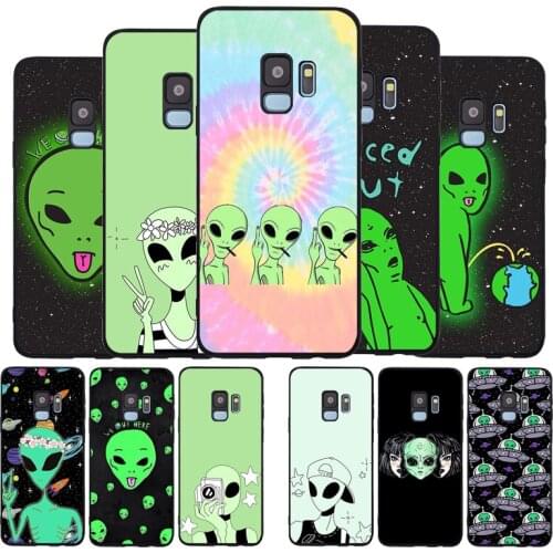 Trippy Tie Dye Peace Alien Black TPU Silicone Soft Phone Case For Samsung Galaxy S20 S10 S9 S8 Plus Lite NOTE 10 9 8 S7 EDGE