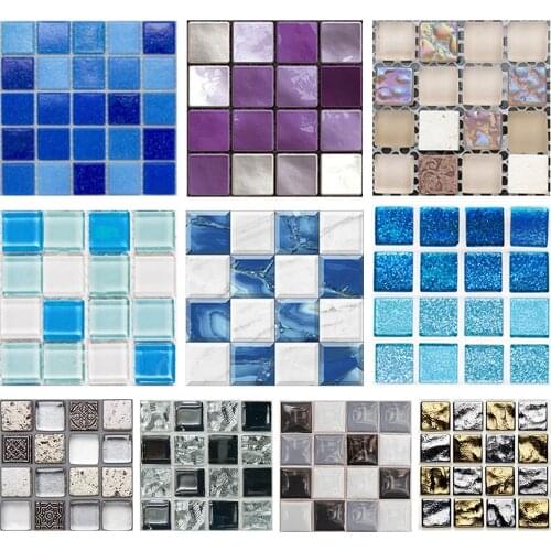 Waterproof Self Adhesive Vinyl Tile Wall Sticker DIY Peel and Stick Backsplash Kitchen Home Living Room TV Background Wall Decor