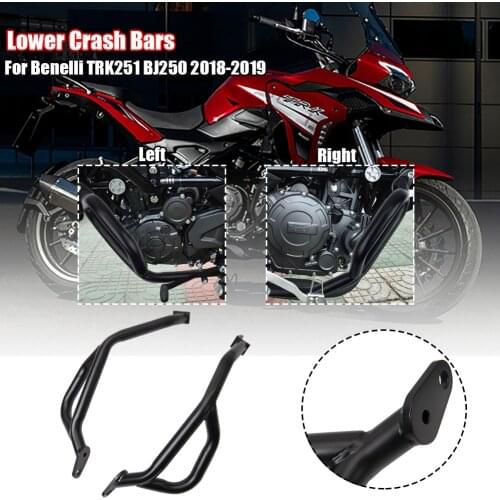 Motorcycle Lower Engine Bumper Guard Crash Bars Protector Steel For Benelli TRK251 TRK 251 2018 2019 Bumpers Safty Accessories