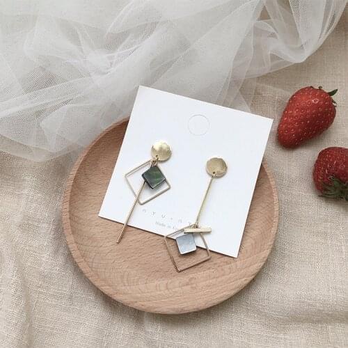 New Shell Long Drop Earrings For Women Gold Color Korean Style Party Fashion Jewelry Girls Gift