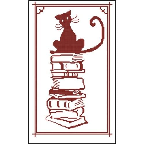 Magazine Cute Cartoon Cat Cross Stitch Simple Entry Calico Kit 11ct14ct18ct Manual Embroidery Material Pack