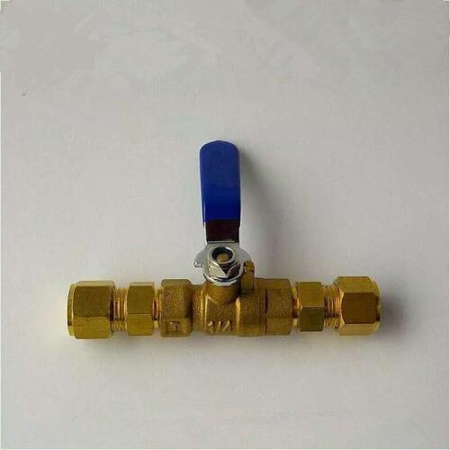 1/4" brass valve connector,connect with the pipe of 6mm or 8mm or 9.52mm,Brass shut off valve for mist cooling system