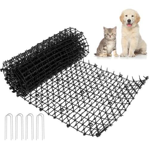 10Pcs 13cmx49cm Garden Prickle Strip Dig Stop Cat Repellent Deterrent Mat Spike Portable Anti-Cat Dog Outdoor Garden Supplies