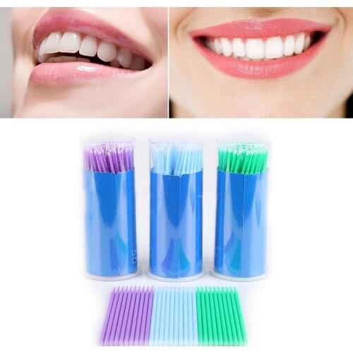100pcs Dental Lab Long Disposable Micro Applicators Brushes Dental Brush