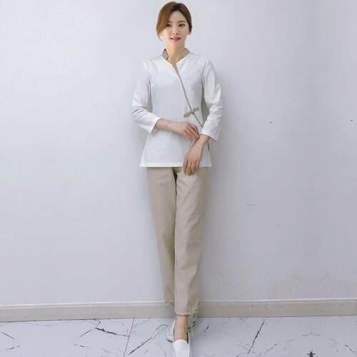 2020 New Working Clothes Massage Spa Uniform Set Hotel Uniform Reception Manicurist Work Suit Waiter Uniform