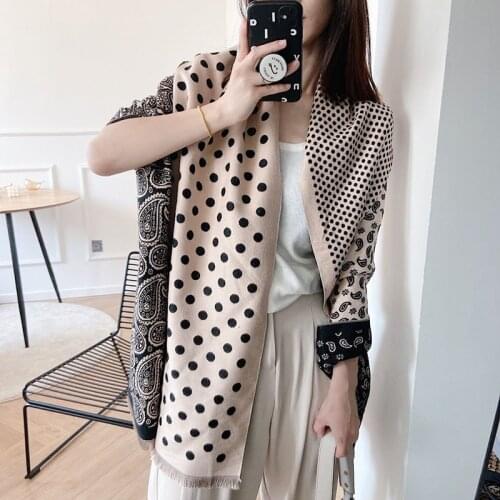2021 Luxury Cashmere Winter Scarf Women Thick Pashmina Dot Paisley Scarves Thick Blanket Female Hijab Bufanda Stoles Shawl Wrap
