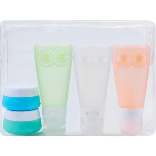 3 PCS Travel Bottles Portable Leak-proof Silicone Toiletries Containers with 2 Cosmetic Sample Container for Travel Outdoor