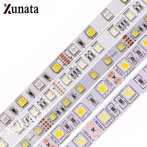 5m 5050 Led Strip 12V 24V RGB RGBW RGBWW 5 Colors in 1 Chip Led Light Strip Waterproof 60Leds/m Flexible Led Tape Light Dropshop