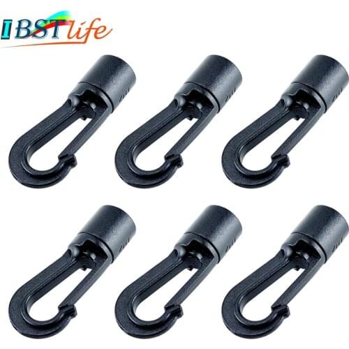 6 Pieces/Lot Plastic Snap Hook Buckle Bungee Shock Tie Cord Ends Lock For Outdoor Camp Clothesline Elastic Rope Hook Accessories