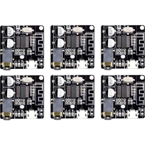 6Pcs VHM-314 V.20 Bluetooth o Receiver Board Bluetooth 5.0 Mp3 Lossless Decoder Board with Lithium Battery Charging