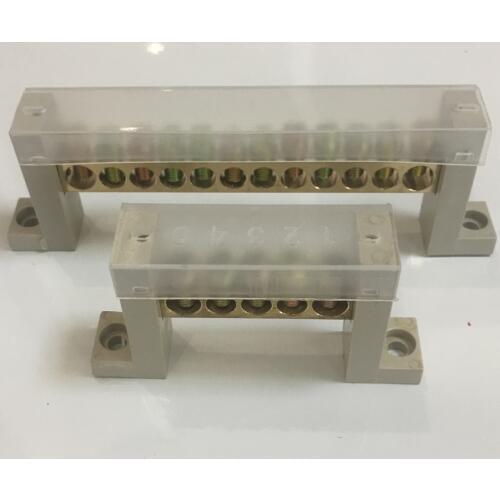 7*10mm 7x10mm 10P 12P 10 12 Hole Position Distribution Power N Neutral Wire Row Plastoc Brass Screw Connector Bar Terminal Block