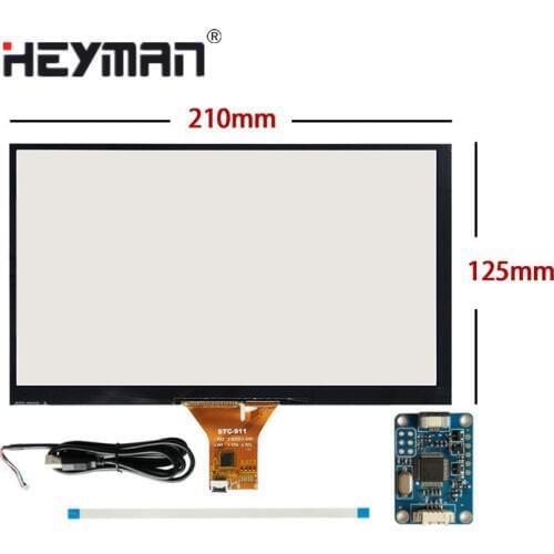 9 inch 210mm*125mm Capacitive Touch Digitizer Raspberry Pi tablet PC navigation Touch screen panel Glass+USB Driver board