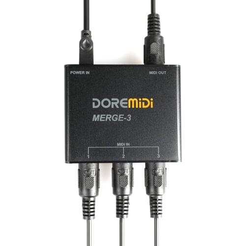 DOREMiDi MIDI Host Box Adapter Converter MERGE-3 Guitar Five-pin Interface MIDI