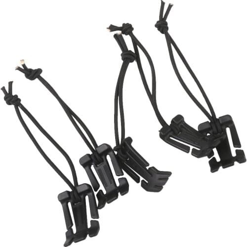 Outdoor Backpack Accessory - Elastic Cord Hang Buckle Clip Pals Molle Webbing,Pack of 5,Black