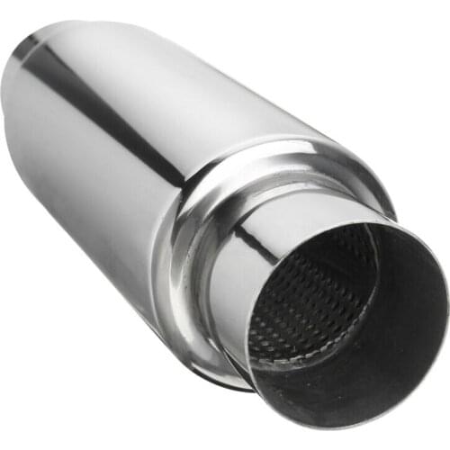 Car Exhaust Muffler 2.5 Inch Inlet Stainless Steel Universal Resonator 12 Inch Long Performance Muffler