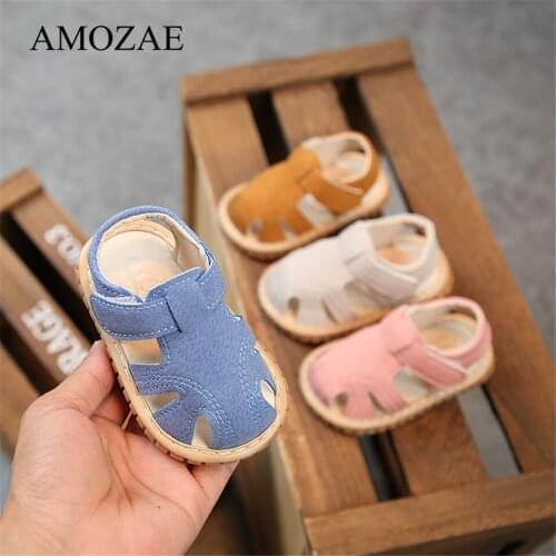 Baby Shoes Summer Rubber Bottom First Walker Breathable Beach Infant Toddler Anti-Slip Pink Denim Cute Baby Shoes