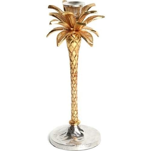 Lucky Art Bronze Palm Candlestick Medium