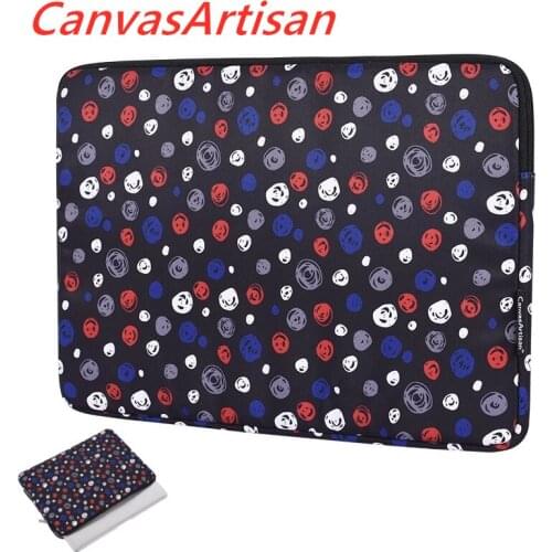 CanvasArtisan Brand Laptop Bag 11",12",13",14",15",13.3",15.6",Color Dots Sleeve Case For Macbook Air Pro Notebook,Dropship V014