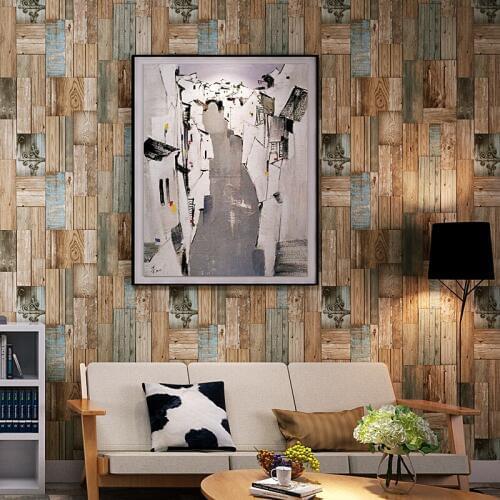 Wood Nostalgic Retro Grain Wallpaper Living Room Restaurant Bar Clothing Shop Wall Decoration Wood Board Vinyl Wall Paper Rolls