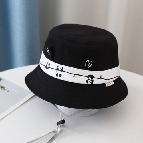 Childrens hat Korean version baby cute cartoon panda fisherman hat sun hat boys and girls summer sun hat Free Shipping