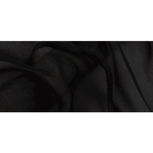 Howmay 100% pure silk fabric chiffon 5.5m/m 140cm 55" black 9# for scarf dress scarf decoration