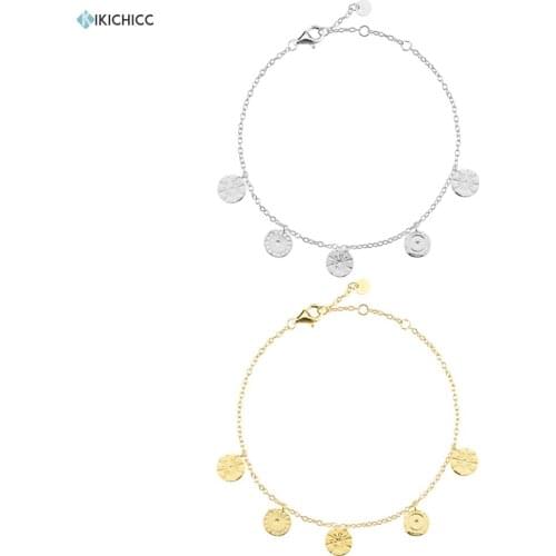 KIKICHICC 2020 New 925 Sterling Silver Gold Metal Charm Coins Chain Bracelet Women Luxury Jewelry Fine Jewerly Party Rock Punk