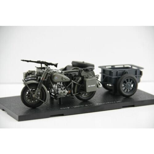 Classic Toy Model 1:24 BM W R75 World War II German,Yangtze 750 Wheeled Motorcycle Sidecar for Boy Gift,Decoration,Collection