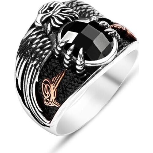 925 sterling Silver Zircon Stone Eagle Claws Ring