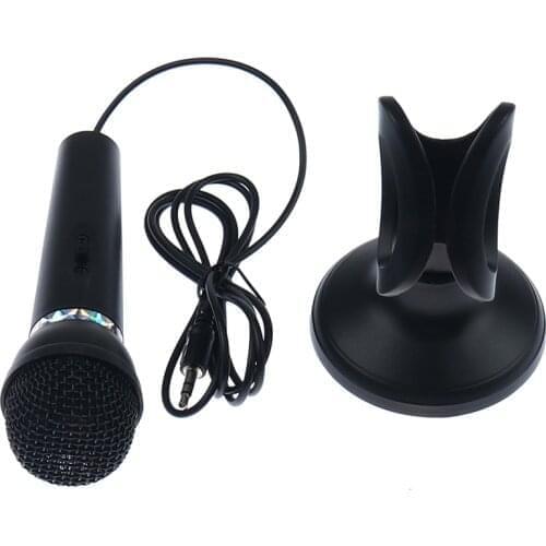 Condenser Microphone 3.5mm Plug Home Stereo Stereo Desktop Stand For PC Video Chat Podcast Recording