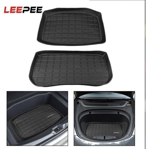 LEEPEE Car Front Rear Trunk Storage Mat For Tesla Model 3 Trunk Mats Waterproof Trunk Cargo Tray Protective Pads Car-styling
