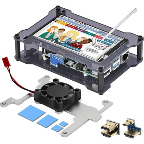 HOT-for Raspberry Pi 4 Touchscreen, 4 Inch Fps Touchscreen with Cooling Fan and Case for Raspberry 4/3B (Screen with Case)