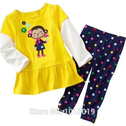 New 2020 Brand Quality 100% Cotton Baby Girls Children Suits 2pcs Kids Toddler Clothing Long Sleeve Clothes Sets Girls Baby Sets