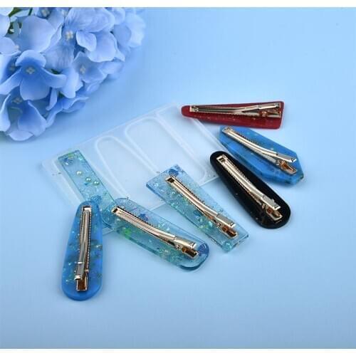 New Chic DIY Hair Clip Hair Barrette Silicone Mould Make Your Own Hair Accessories Hair Clip Mold Resin Jewellery Making Tools