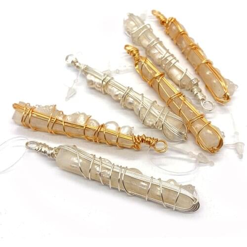 1pcs Natural Freshwater Pearl Pendant Irregular Shape Charms DIY Manual Winding Fashion Jewelry Making Supplies Accessories