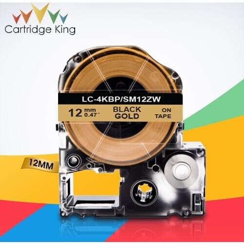 SM12ZW LC-4KBP Black on Gold 1/2" 12mm Labeling Tape for Epson LabelWorks LW-300 LW-300L LW-C410 King Jim TepraPro Label Print