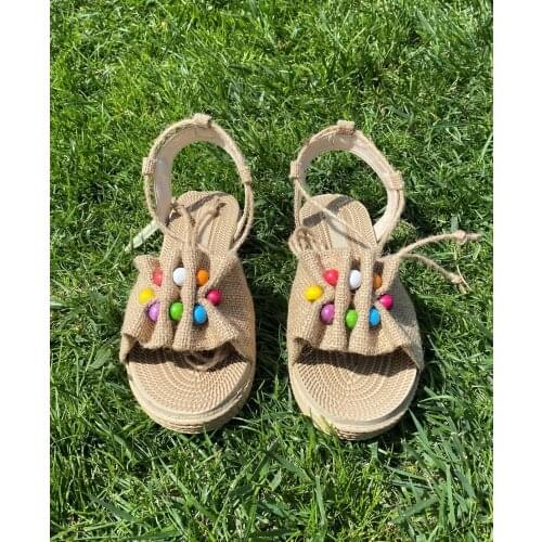 2021 Womens Summer Peep-toe Low Shoes Roman Sandals