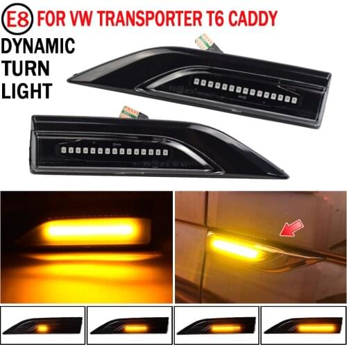 2pcs For VW Volkswagen Transporter T6 Multivan Caddy Led Dynamic Turn Signal Light Side Fender Marker Sequential Blinker Lamp