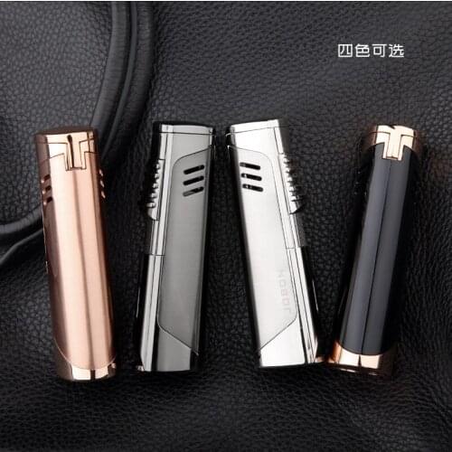 Windproof Straight Spray Gun Cigar Welding Torch Kitchen Baking Metal Inflatable Lighter Smoking Accessories Gadgets for Men