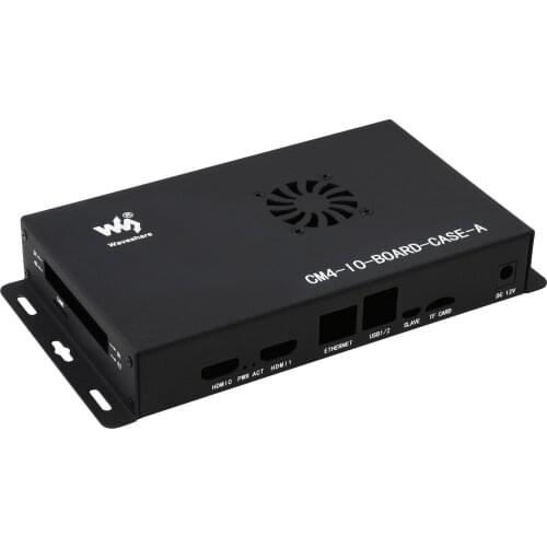 Waveshare Metal Box (A) Designed For Raspberry Pi Compute Module 4 IO Board, Comes With Cooling Fan