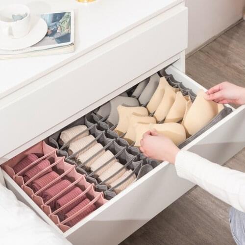 Underwear Storage Box Socks Bra Underpants Foldable Divider Drawer Closet Organizer Household Clothes Storage Sorting Tools