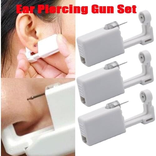 1/3PCS Disposable Sterile Ear Piercing Unit Cartilage Tragus Helix Piercing Gun NO PAIN Piercer Tool Machine Kit Stud Jewelry