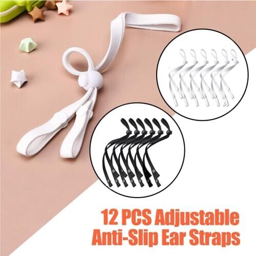 12Pcs Mask Non-slip Adjustable Silicone Hanging Ear Protectors Hook Extension Strap For Mask Accessories Mascarilla Dropshipping