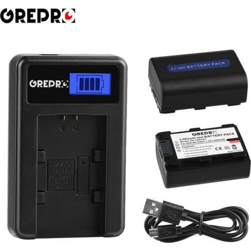 2Pcs NP-FH50 NP FH50 NPFH50 Battery + LCD USB Charger for Sony HX1 HX100 A230 A290 A330 A390 CX100E CX500E CX520E HC9E SR11E