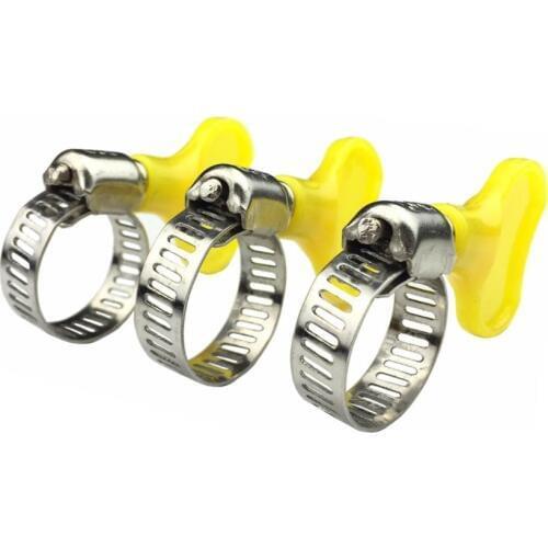5/10pcs/lot 8mm-12mm/10-16mm/13-19mm/16-25mm/19-29mm Type Hose Clamps with handle,304 Stainless steel hose Clamp Hoop Pipe Clips