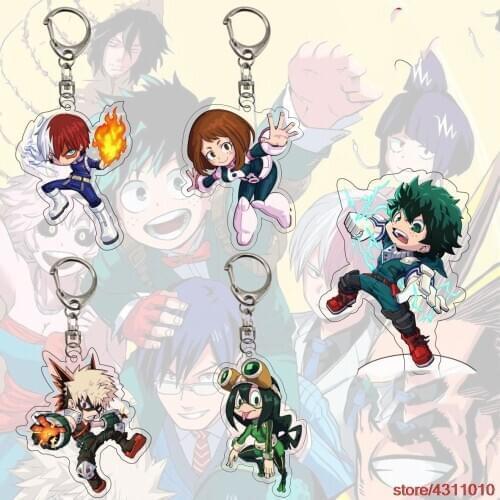 Anime keychain my hero academia keychain car key ring chain bag pendant Todoroki Shoto Bakugou Katsuki Midoriya Izuku keychain