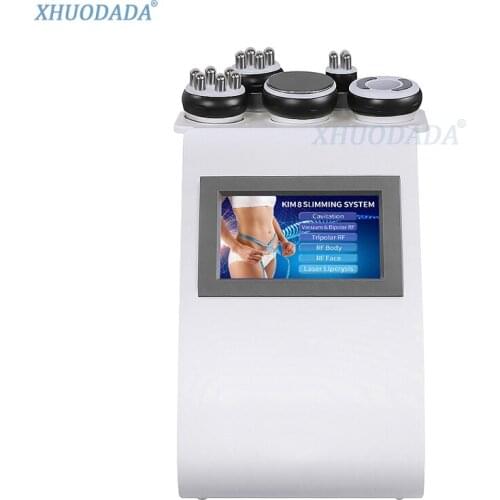 Free shipping Hot Sale new 40K Cavitation Vacuum Multipolar Bipolar RF Laser Slimming Machine 6 in 1 Laser Lipo Cavitation 603