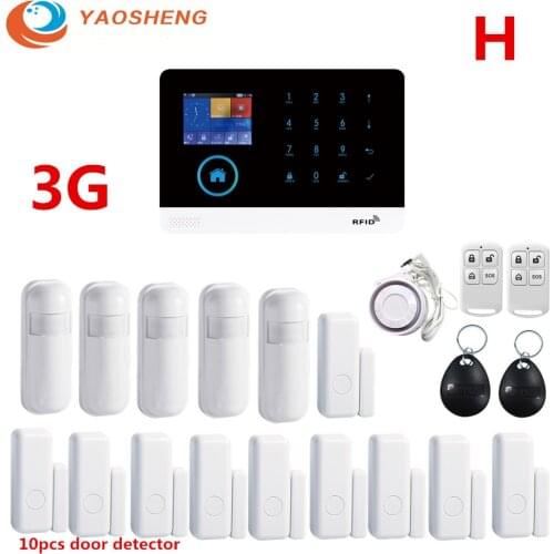 3G IOS Android Remote APP Control Home Security Alarm System With GPRS RFID Card Wireless WIFI Motion Detector Alarm Kit