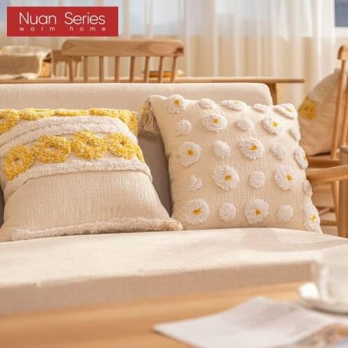 Throw Pillow Case Nordic Decorative Tufted Cushion Cover Tassel Macrame Luxury Pillow Cover for Bed Sofa Couch Home Decor 45x45