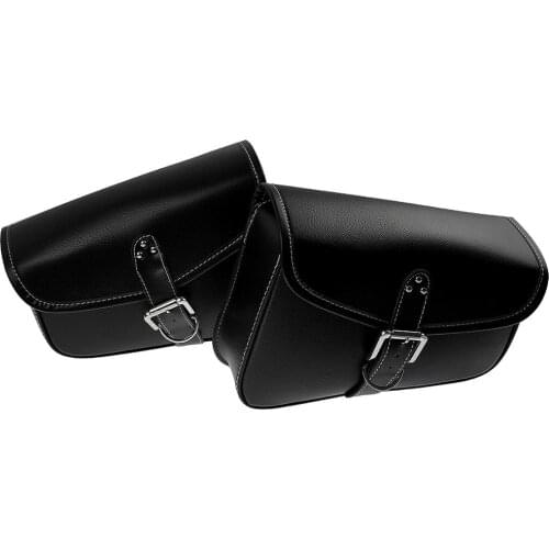 Black Motorcycle Saddle bags PU Leather Bag SaddleBags Side Tool Bags Left Right Sides For Harley Sportster 883 1200XL For Honda
