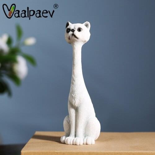 Long-necked Cat Figures 1/6 Anime Blind Box Action Figurine Table Home Decoration Gift to Son Birthday Easter Toys Animal Statue